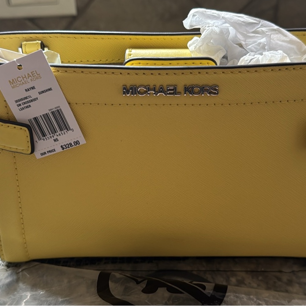 Michael Kors Yellow Satchel Bag with Classic Design